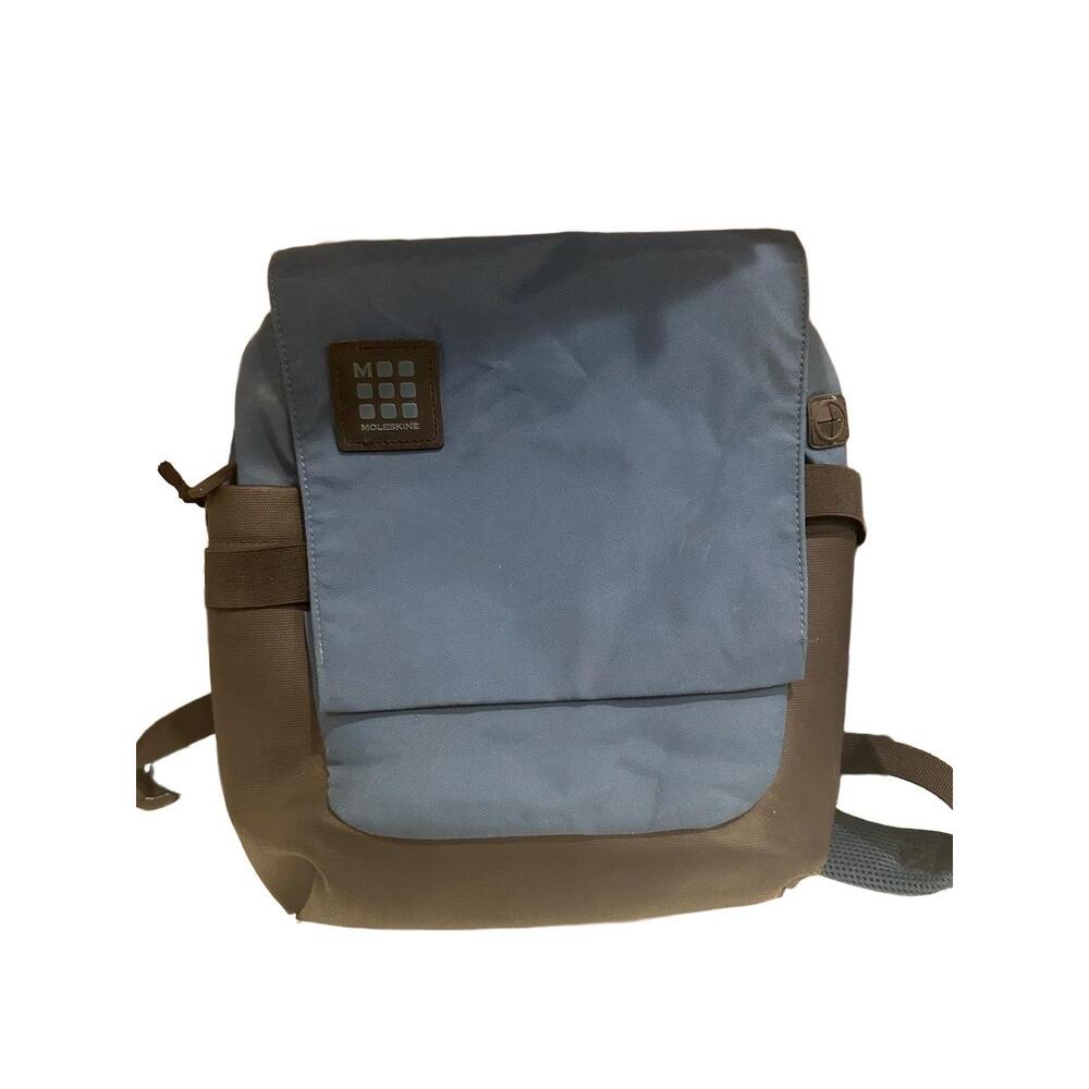 NWT Moleskine Backpack Small Blue Black Sacs Collection ID Crosshatch Adjustable - Picture 3 of 16